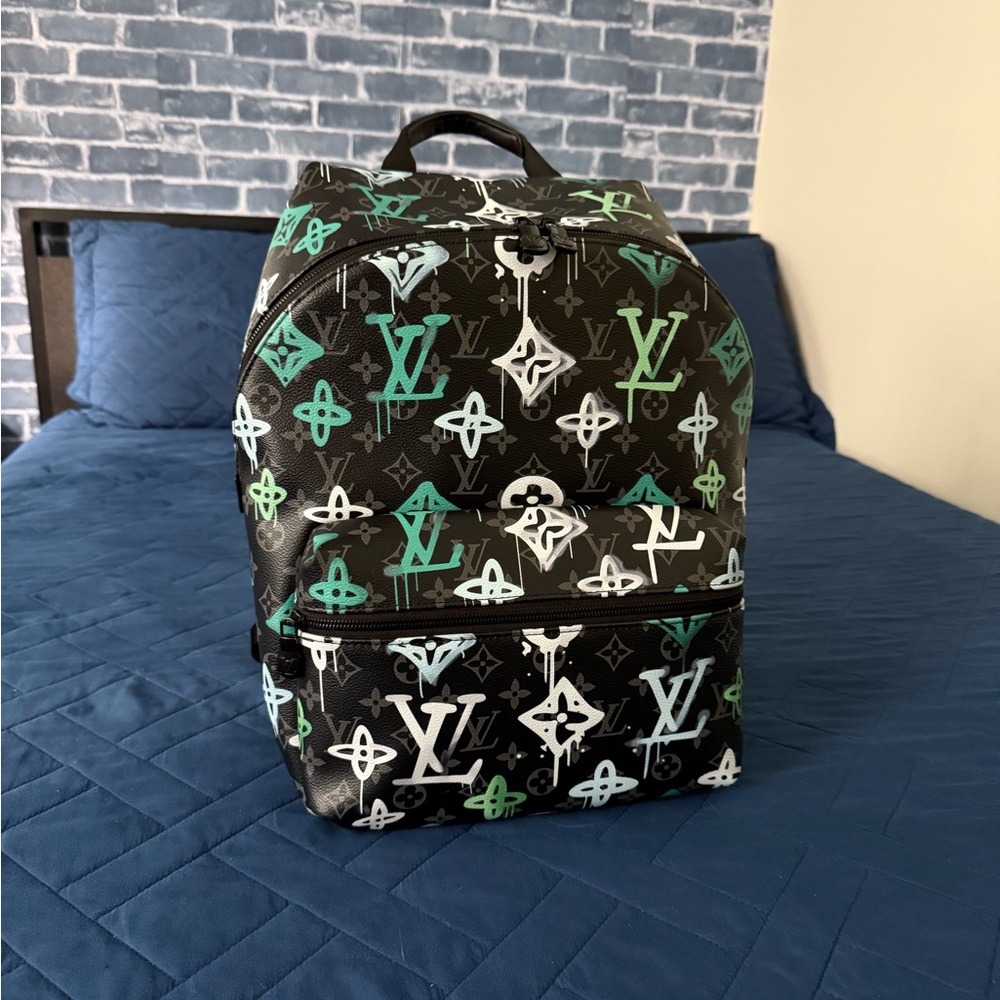 Louis Vuitton Black and Teal Monogram Backpack